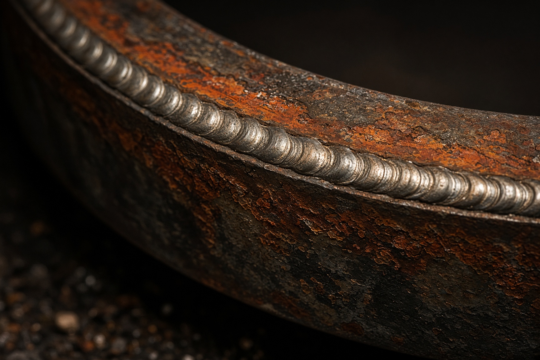 Weathered Corten weld on a VLAM bowl